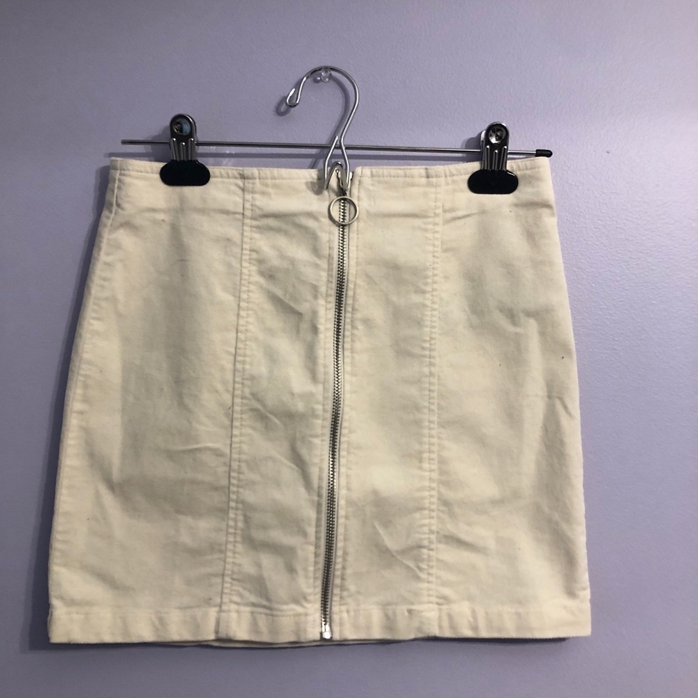 White velvet mini skirt